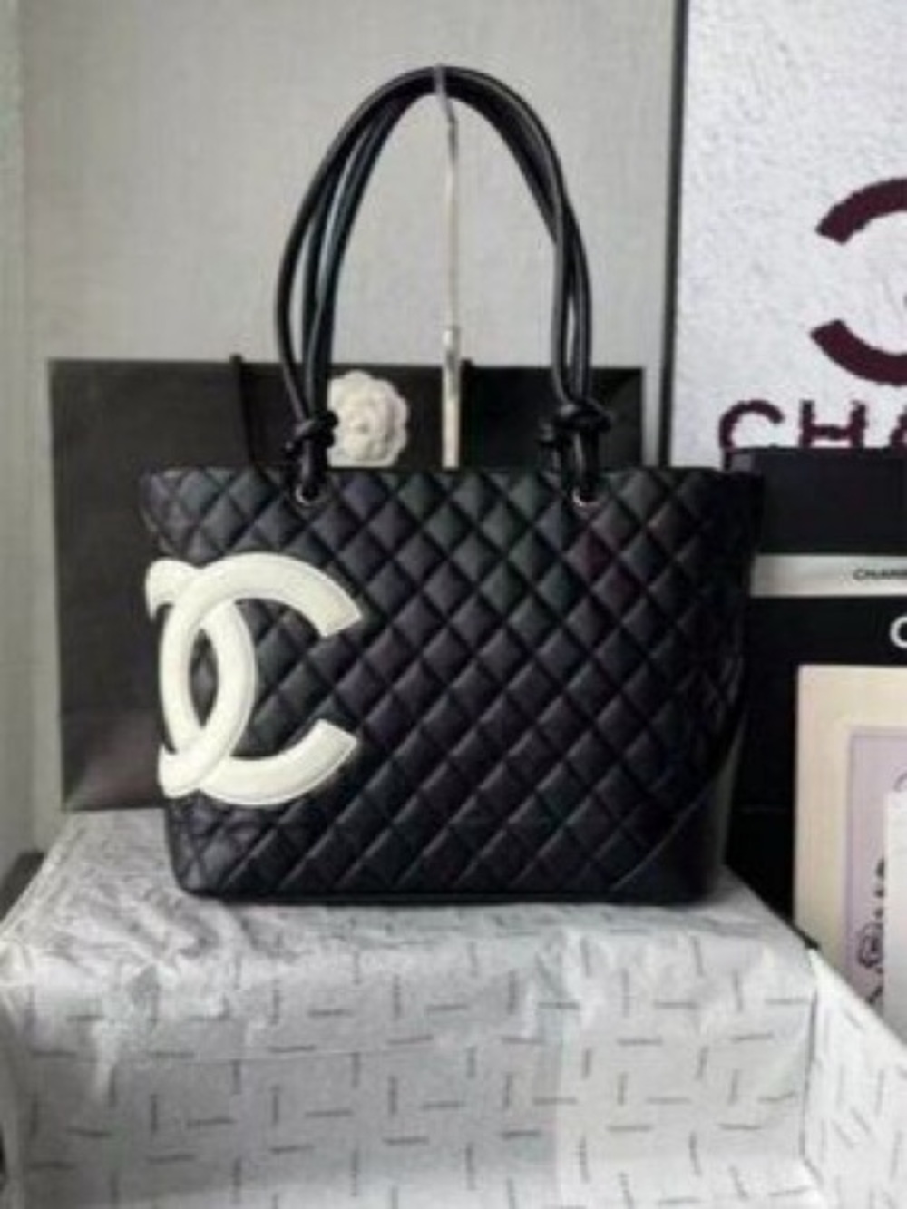 Chanel Cambon Ligne Ligne Quilted Tote